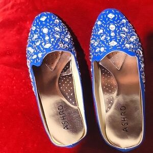 NWOT Ashro Bling & Blue Mules